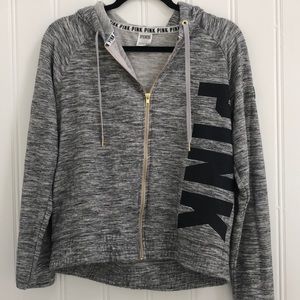 Pink zip up sweat shirt